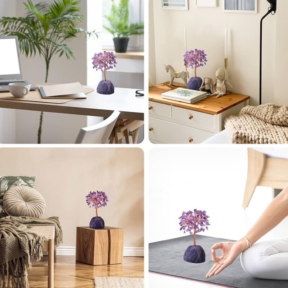 🆕New Feng Shui Healing Amethyst Crystal Gemstone Tree. 4-5inches - Picture 6 of 11